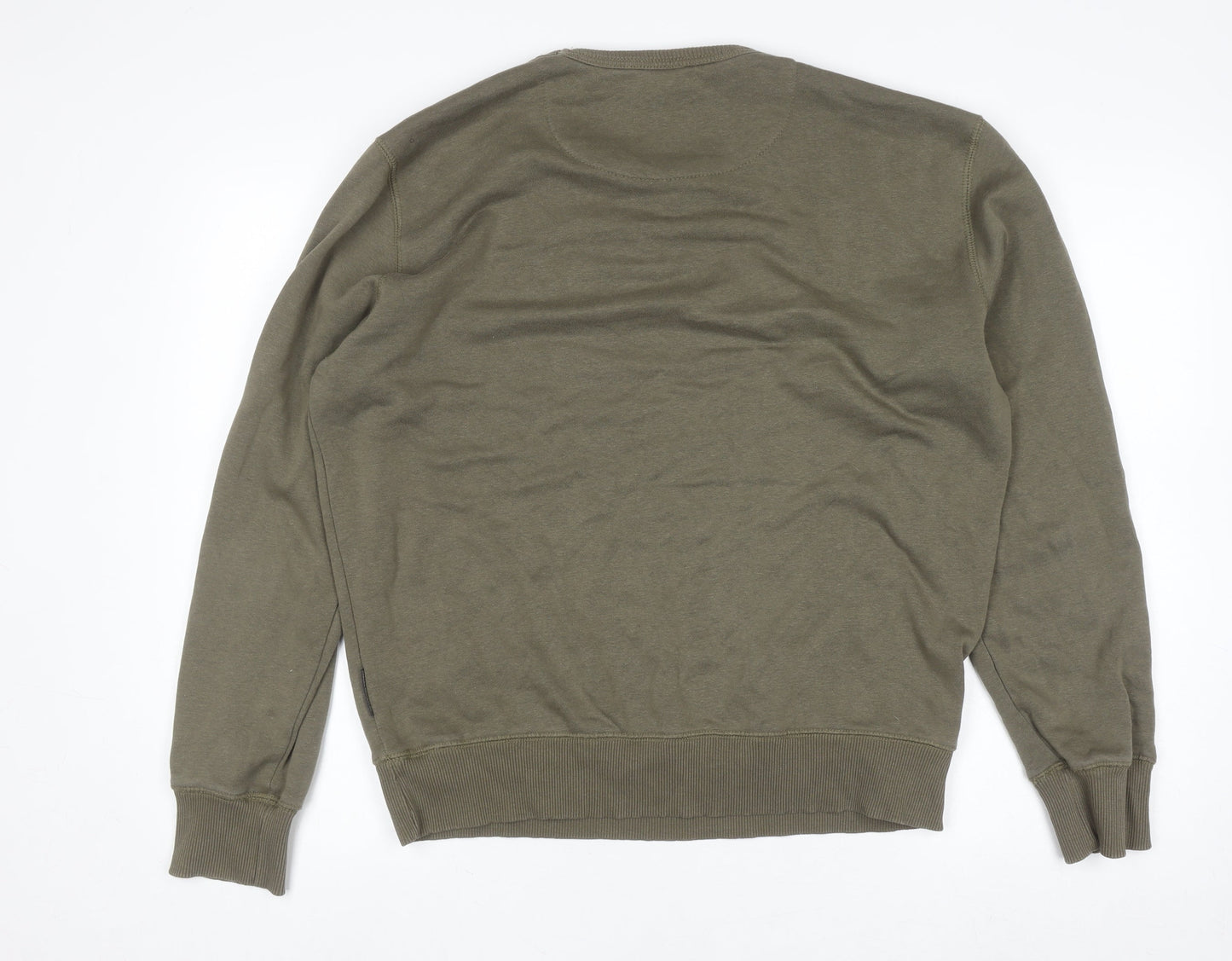 French Connection Men's Green L Pullover Sweatshirt Crew Neck