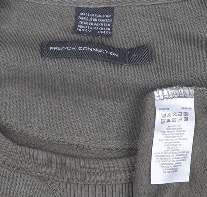 Back view of French Connection Men's Green L Pullover Sweatshirt Crew Neck