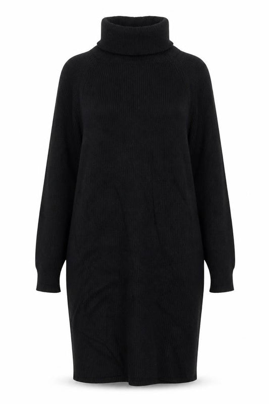 Mango Women’s Black Knit Roll Neck Long Sleeve T-Shirt Dress Size M