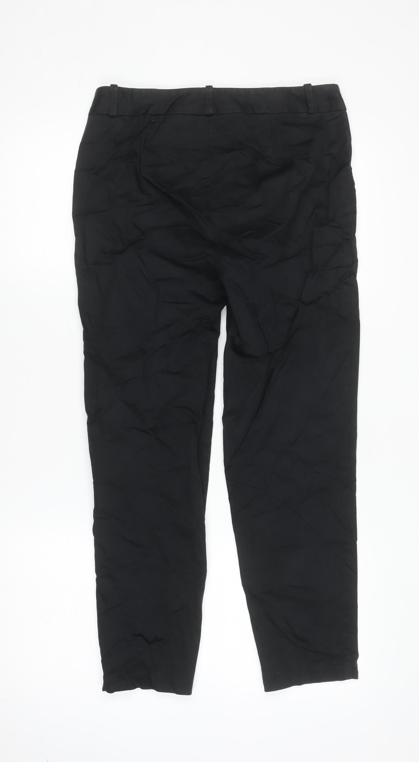 Marks and Spencer Women's Black Cotton Stretch Trousers Size 10
