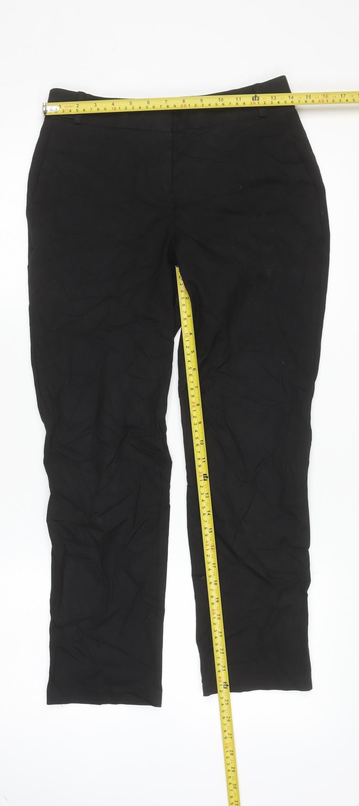 Next Women’s Black Slim Fit Dress Pants Size 6R Straight Leg Trousers