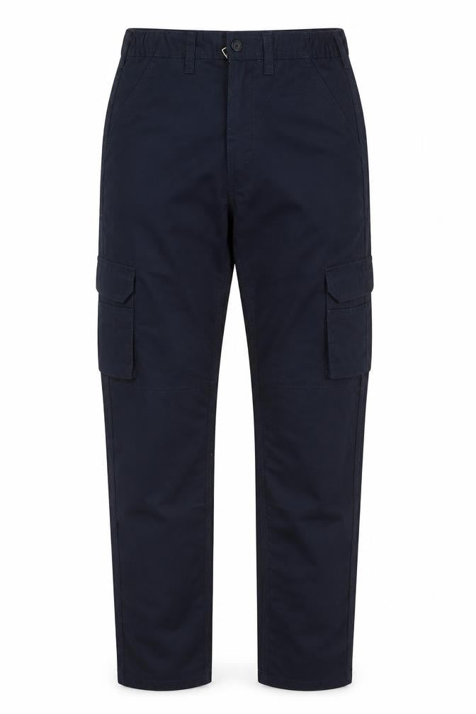 ORN Men's Navy Blue Cargo Work Trousers 32T Regular Fit