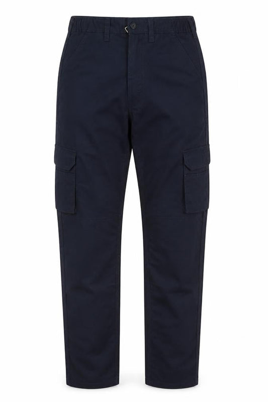 ORN Men's Navy Blue Cargo Work Trousers 32T Regular Fit