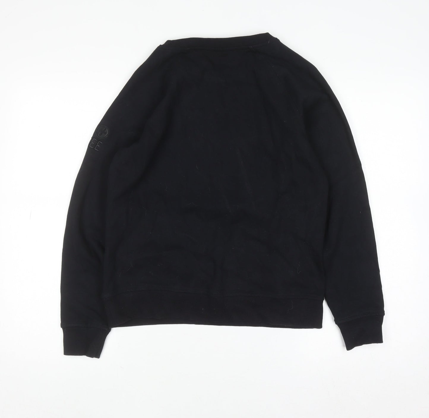 Gym+Coffee Women's Black Small Pullover Sweatshirt Cotton Blend
