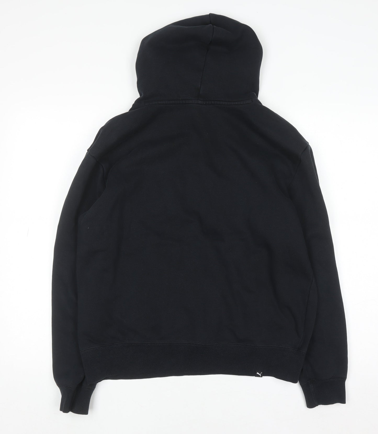 Puma Men's Black Pullover Hoodie M Logo Fleece Sweatshirt