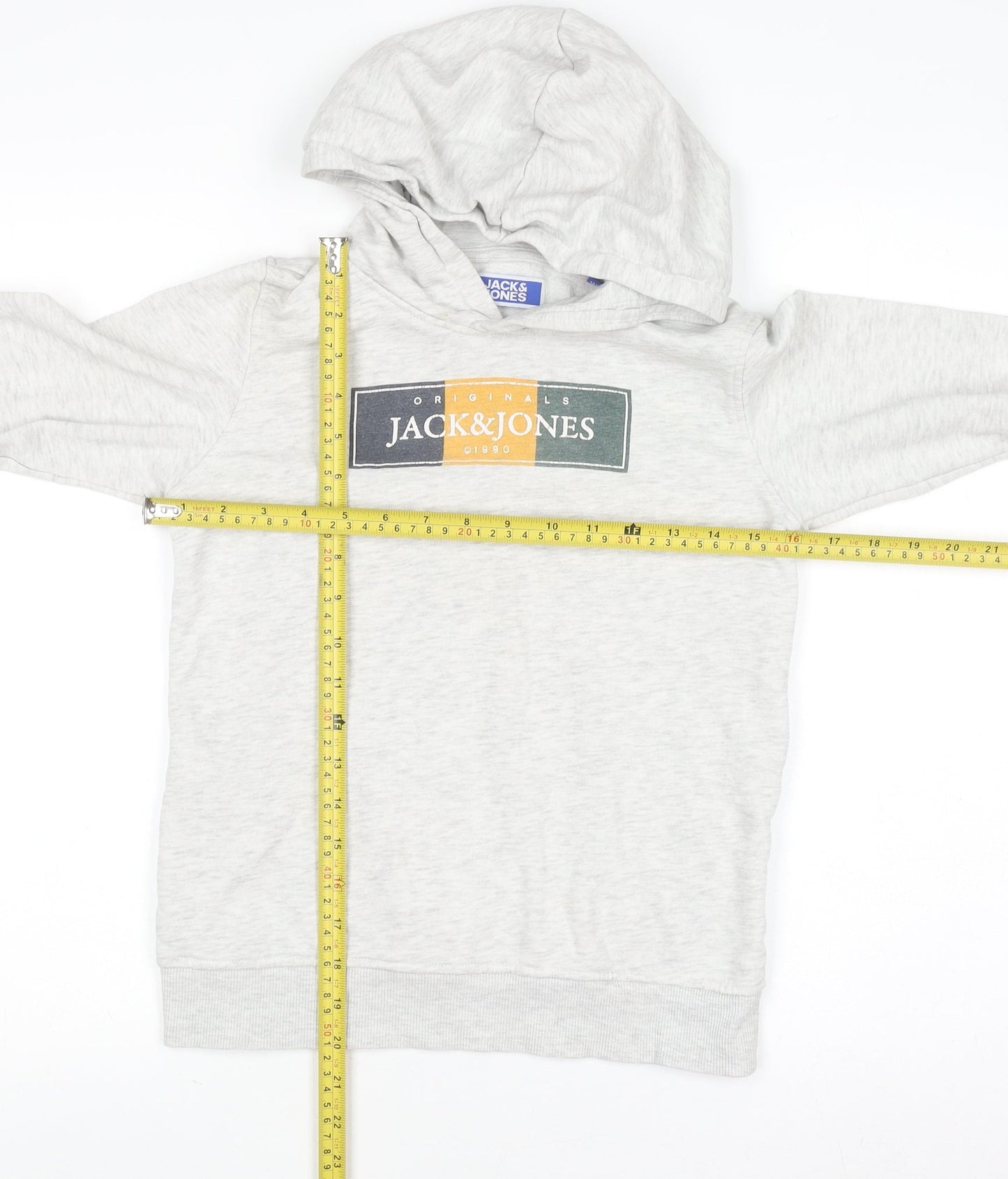 Jack & Jones Boys Grey Pullover Hoodie 12 Years Cotton Blend