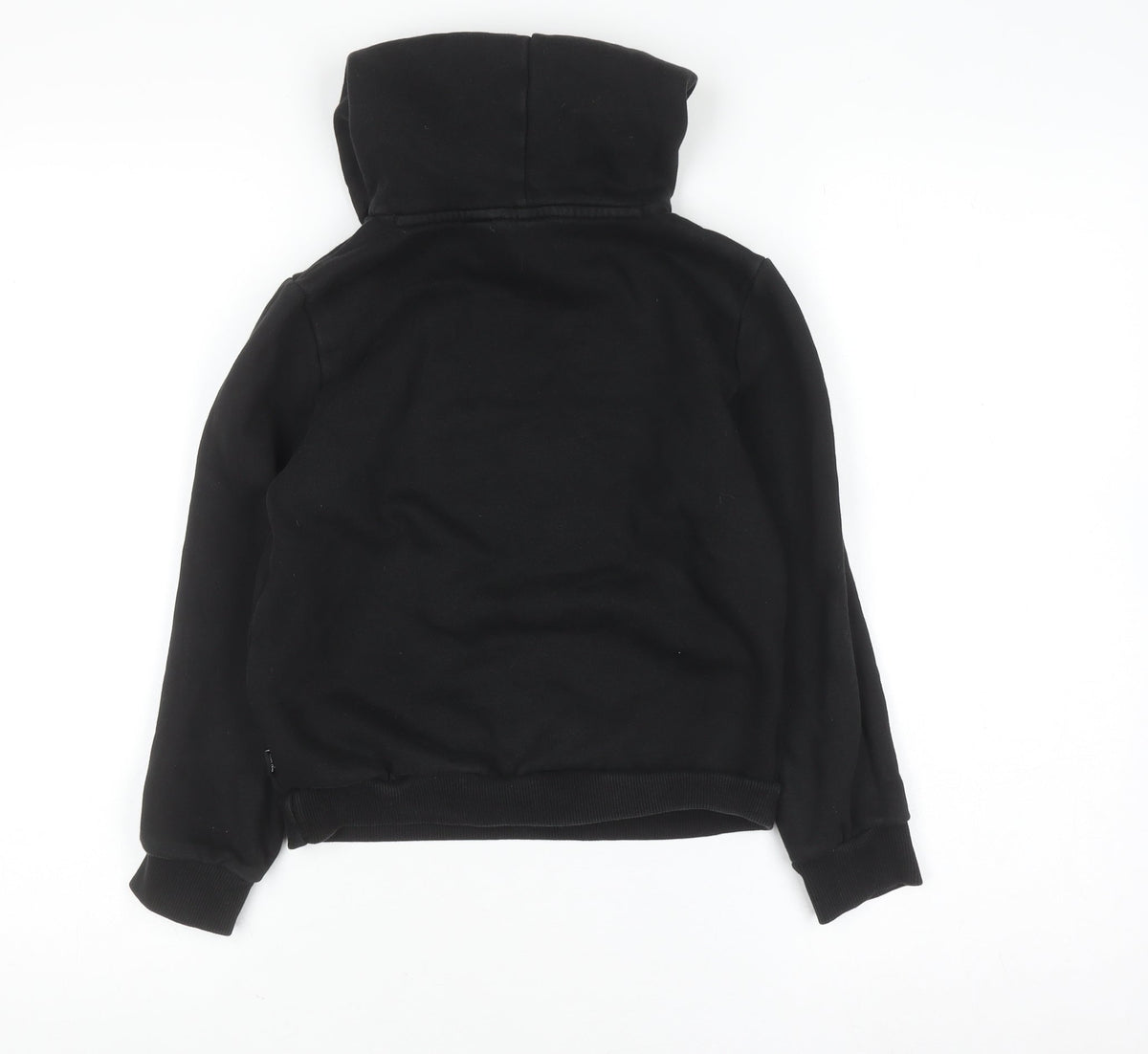 Puma Boys Black Pullover Hoodie 9-10 Years Cotton Blend Logo Print