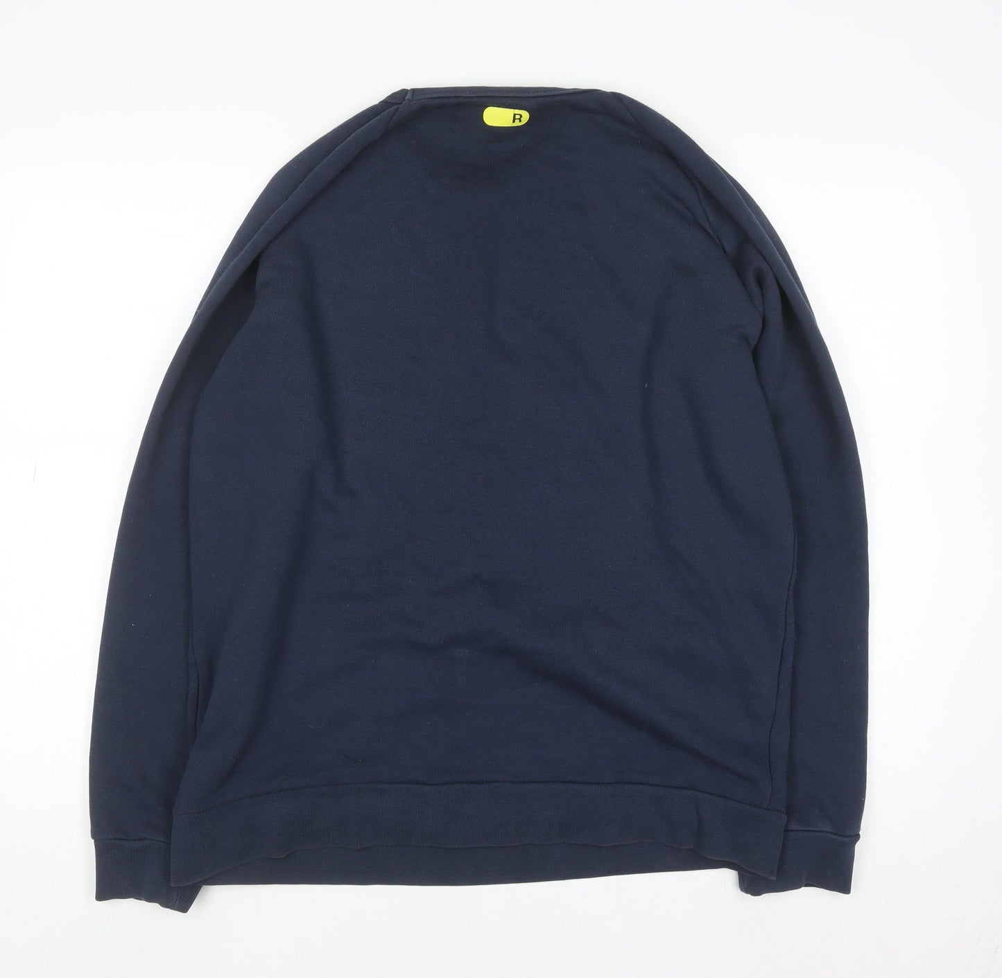 Replay Men's Blue XL Pullover Sweatshirt Crew Neck Logo Fleece