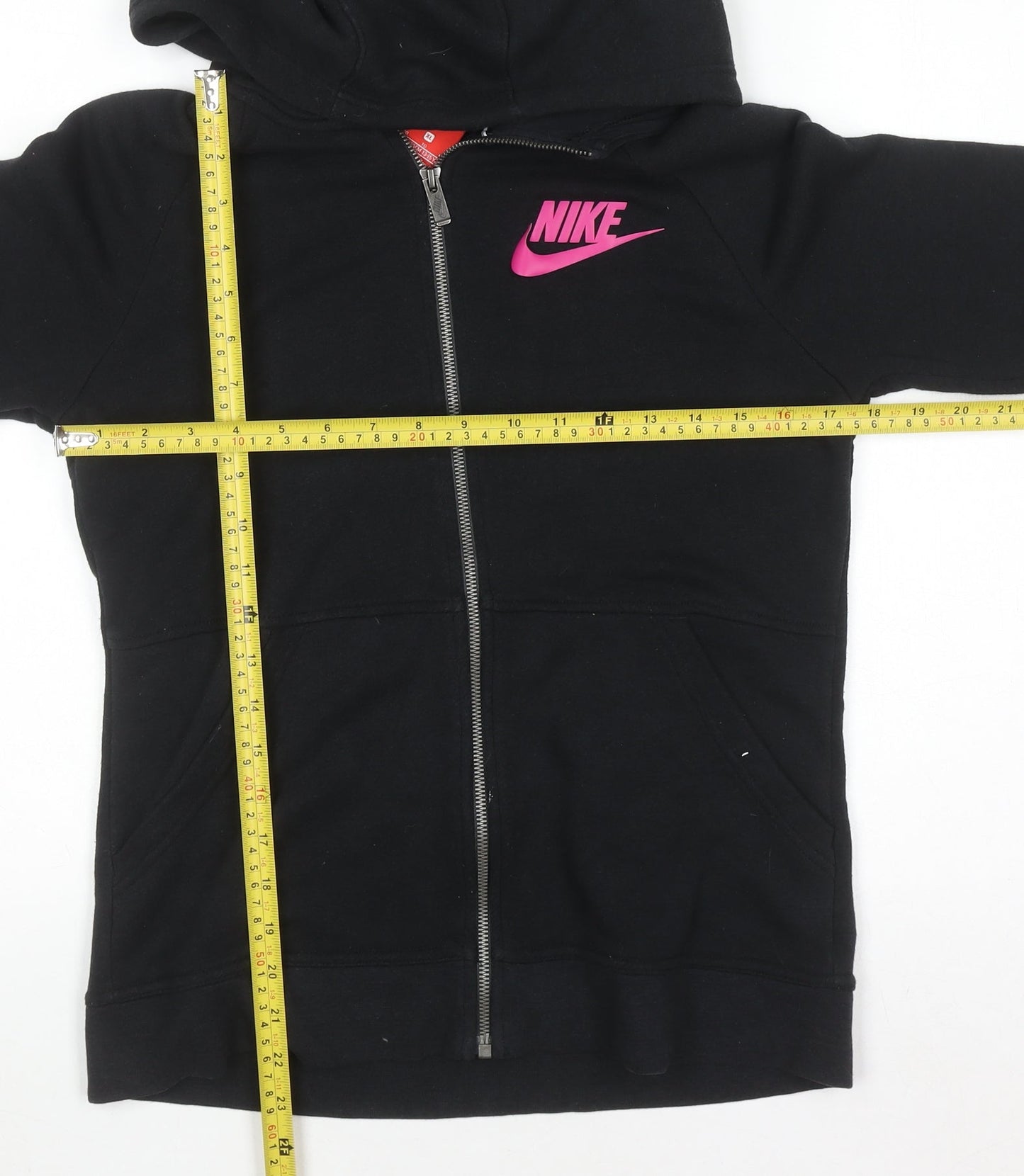 Nike Teens Black Full Zip Hoodie XL 13-15Y Cotton Blend Sportswear