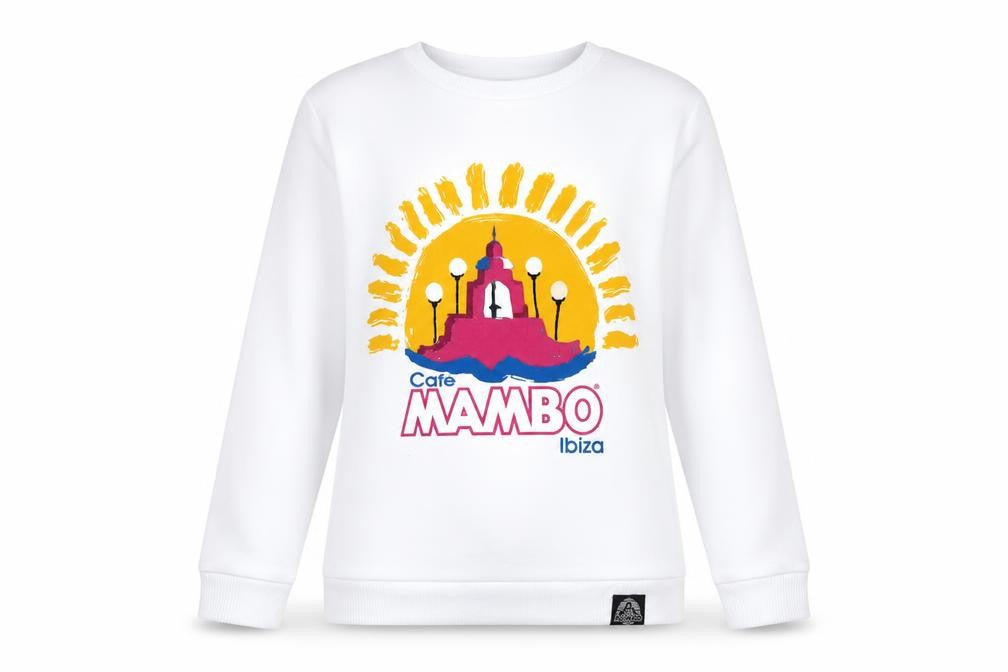 Cafe Mambo Ibiza Girls White Graphic Pullover Sweatshirt 8 Years