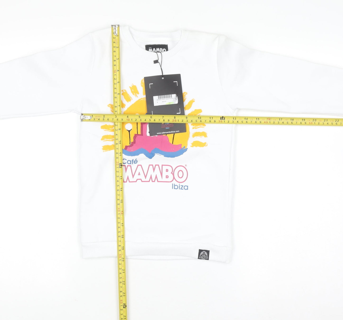 Cafe Mambo Ibiza Girls White Graphic Pullover Sweatshirt 8 Years