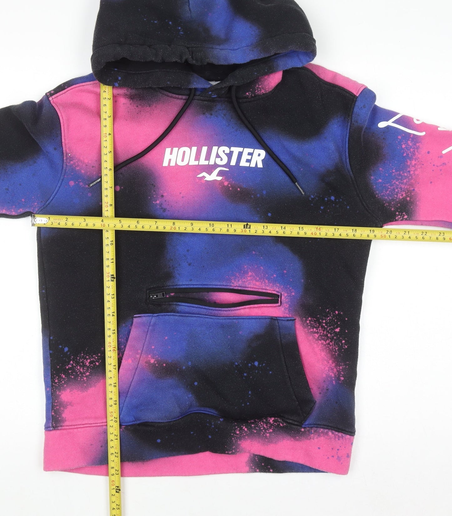 Hollister Womens XS Multicoloured Pullover Hoodie with Graphic Print