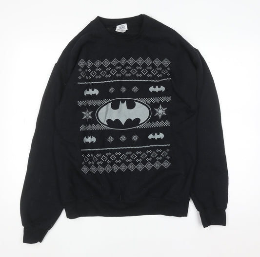 Preloved DC Comics Originals Men's Black Batman Graphic Pullover Sweatshirt M - Front