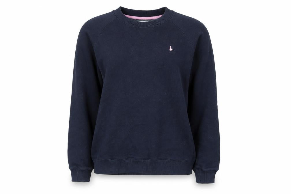 Jack Wills Womens Navy Blue Crew Neck Sweatshirt UK 10 Cotton