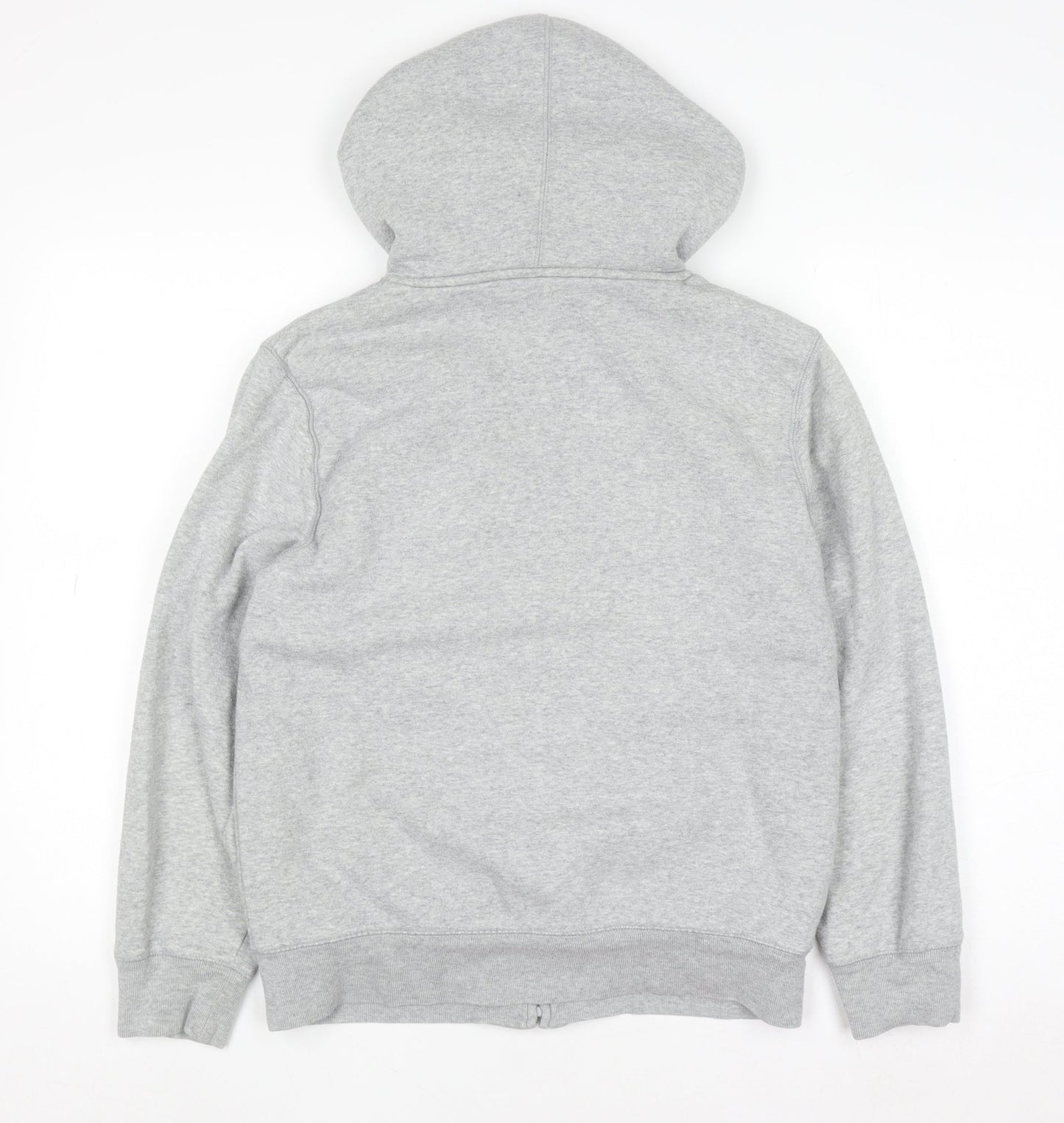 GAP Kids Boys Grey Full Zip Hoodie XL 12-13 Years Sherpa Lined Logo Sweatshirt