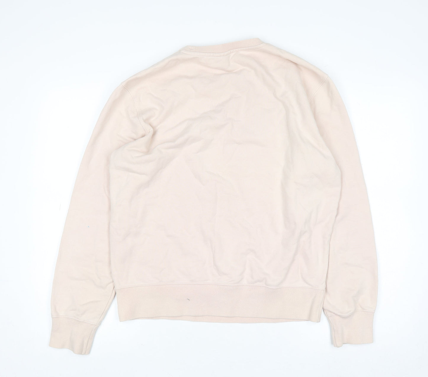 Champion Women's Beige Large Pullover Sweatshirt Cotton Logo Crew Neck