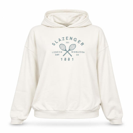 Slazenger Women's Beige Pullover Hoodie UK 10 Medium Graphic Print