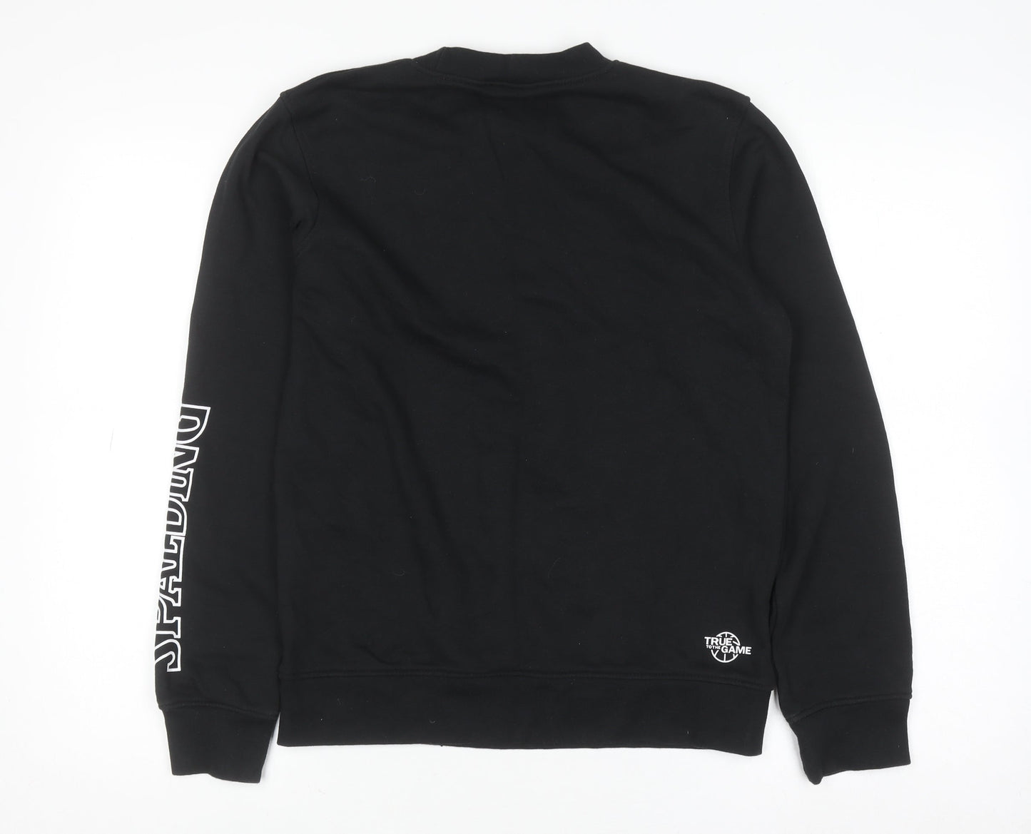 Spalding Boys Black 13-14 Years Pullover Sweatshirt Crew Neck Long Sleeve