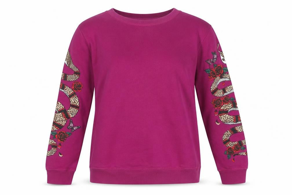 Cotton On Women Magenta Snake Print Sweatshirt Medium