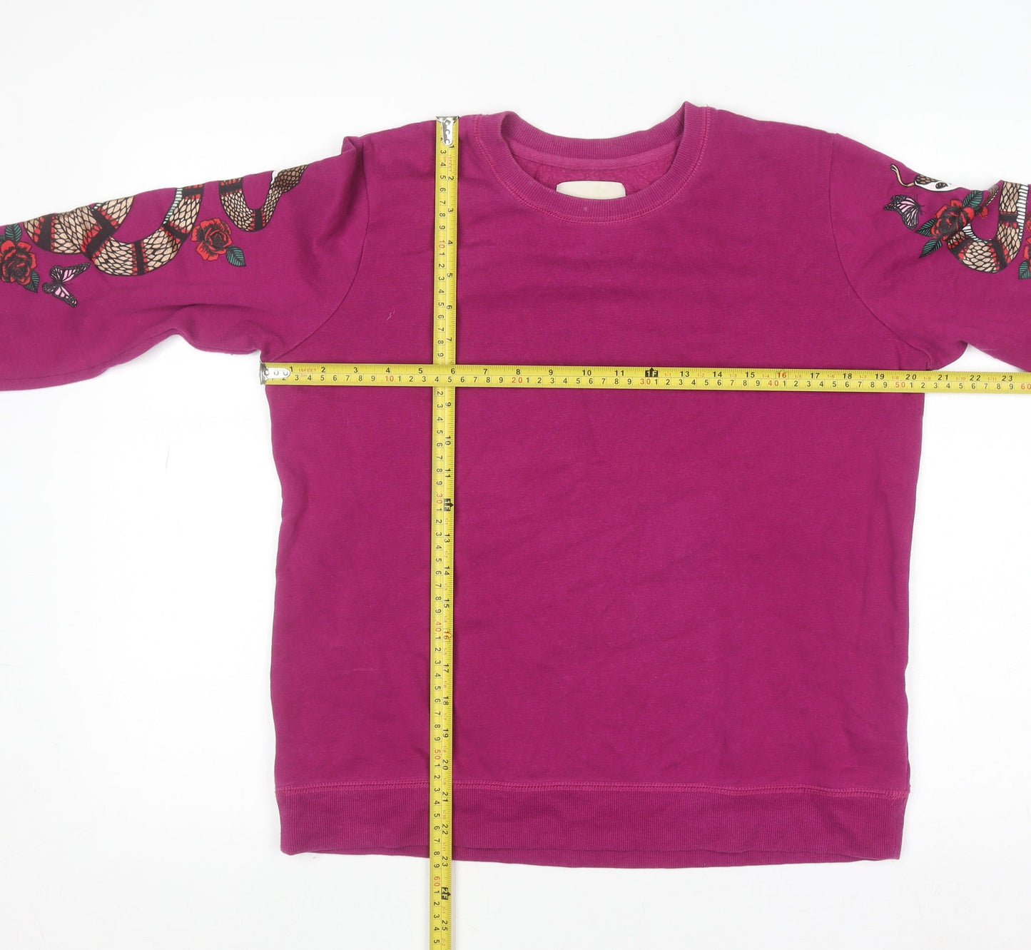 Cotton On Women Magenta Snake Print Sweatshirt Medium