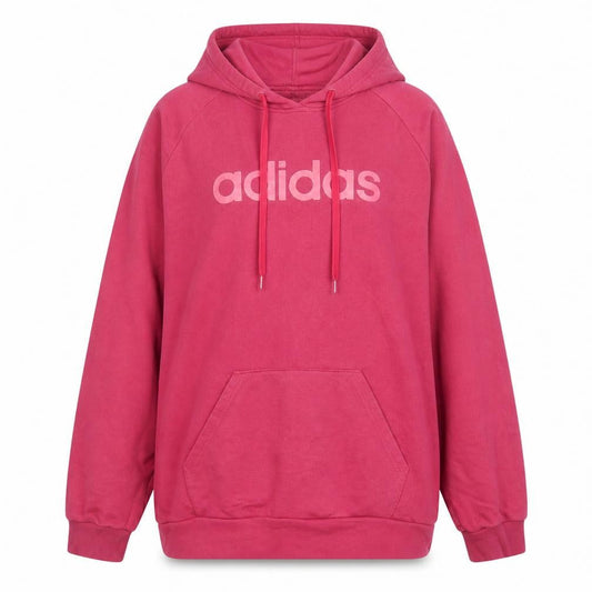 Adidas Women’s Pink Pullover Hoodie Size L 16-18 Cotton Blend