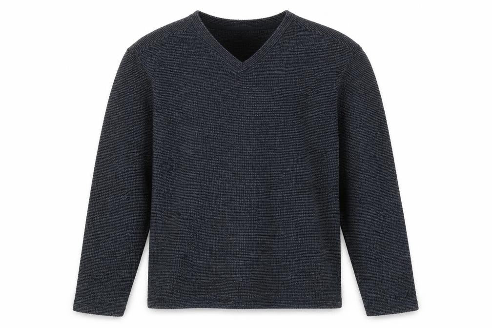 Atlantic Bay Men's Blue V-Neck Knit Pullover Sweatshirt Size L