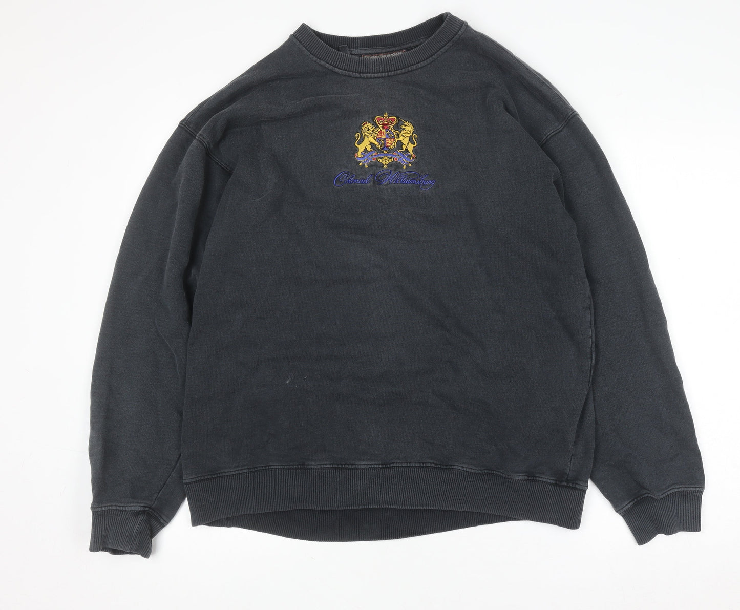 American Terrain Men's Black Embroidered Sweatshirt Medium Retro Pullover