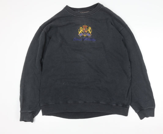 American Terrain Men's Black Embroidered Sweatshirt Medium Retro Pullover