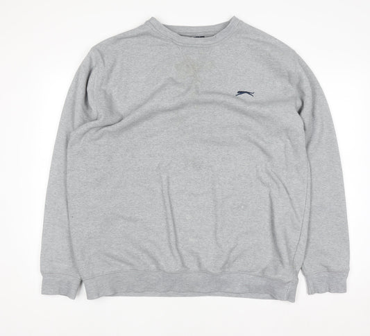 Slazenger Men's Grey XL Pullover Crew Neck Fleece Sweatshirt
