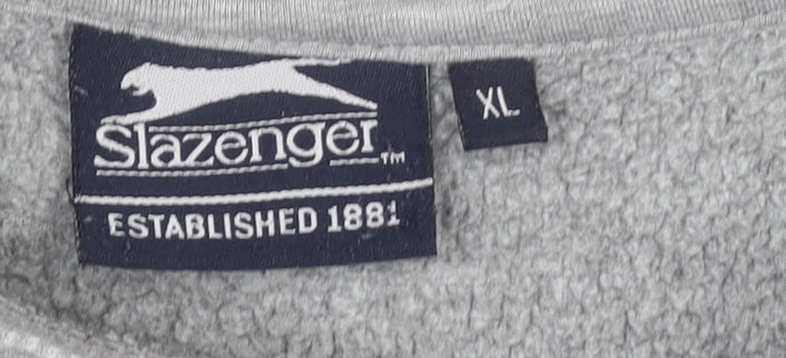 Slazenger Men's Grey XL Pullover Crew Neck Fleece Sweatshirt