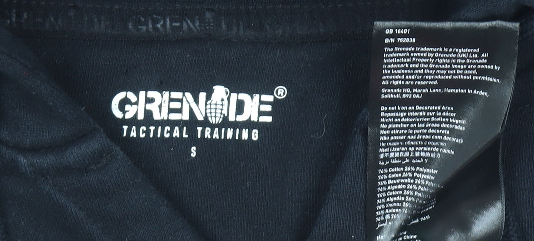 Grenade Women Black Small Pullover Hoodie Tactical Training Print