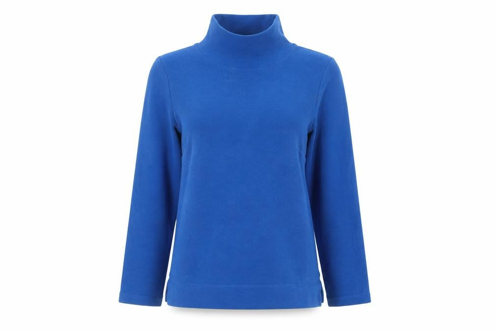 Hobbs Women’s Blue Roll Neck Cotton Pullover Jumper XS
