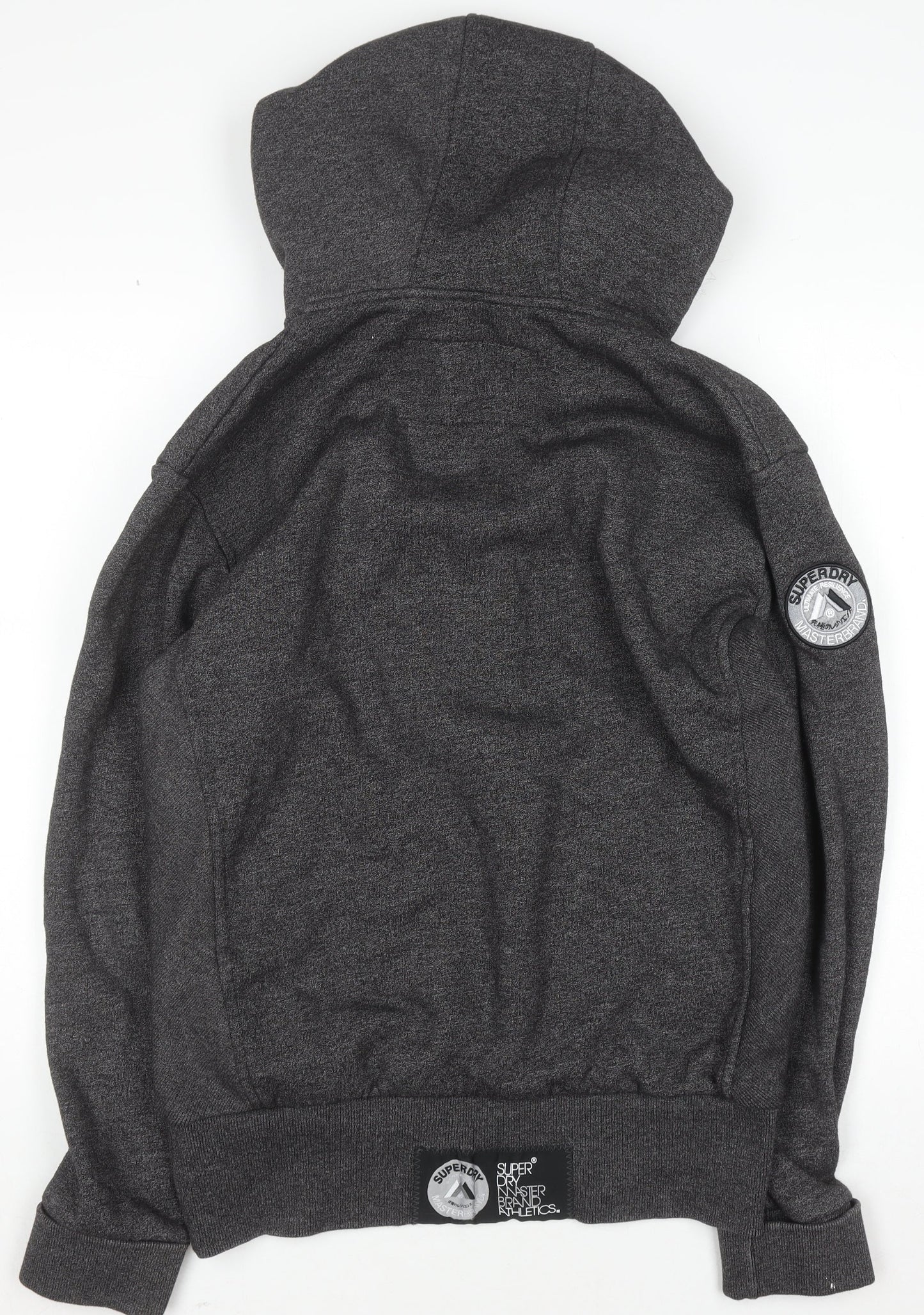 Superdry Mens Grey Pullover Hoodie L Fleece Lined Sportswear