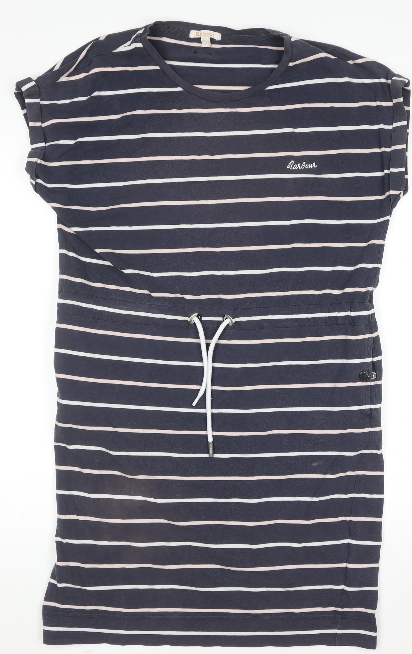 Barbour Womens Blue Striped T-Shirt Dress Size 12 Casual Jersey