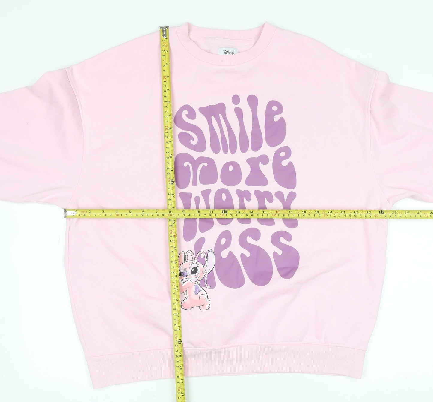 Disney Women Pink Pullover Sweatshirt M Stitch Graphic Lined Casual