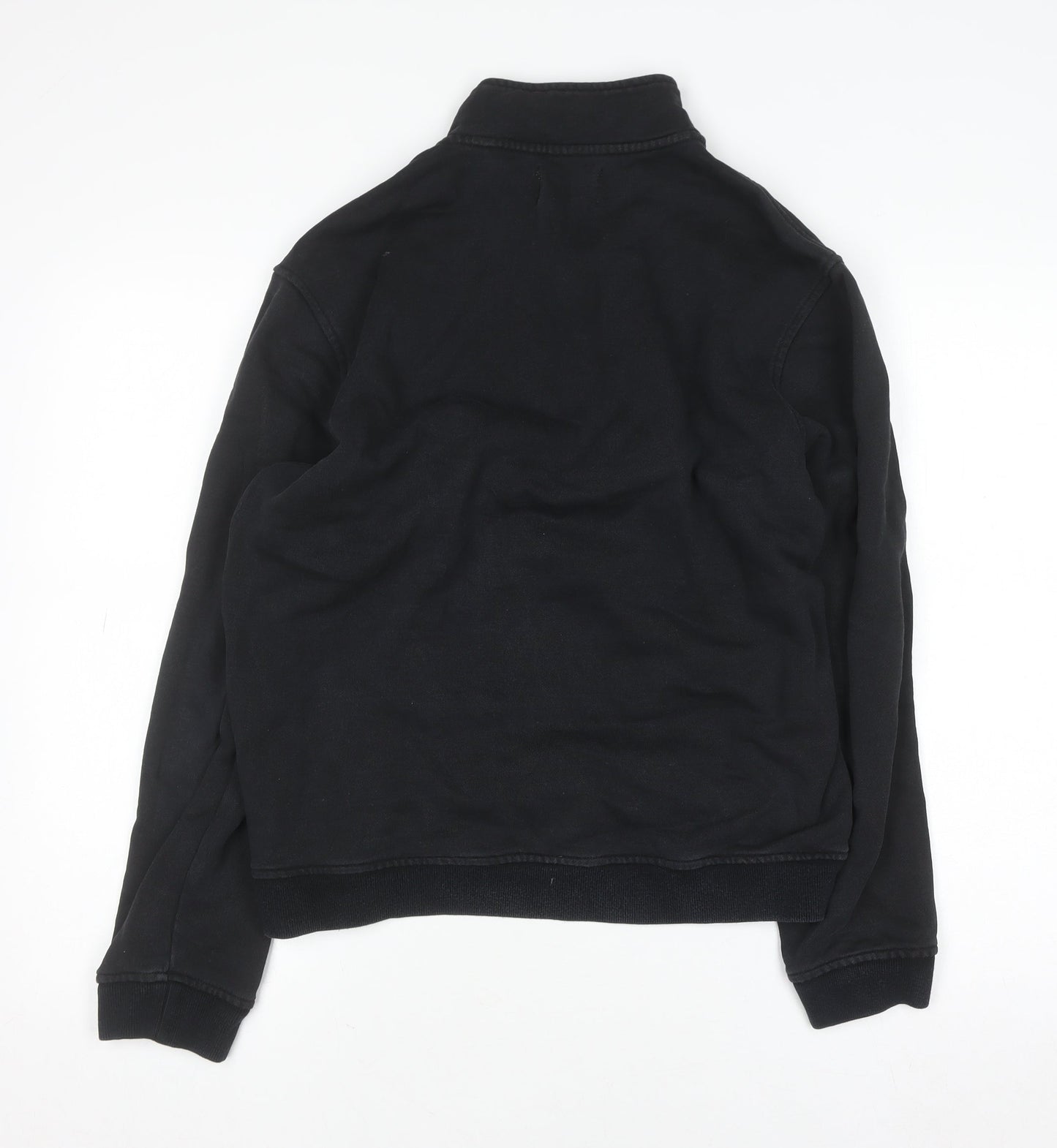 Parlez Mens Black Half Zip Fleece Sweatshirt Size M Logo Sports Style