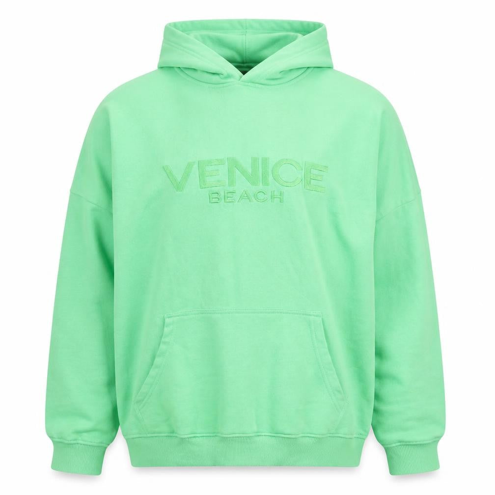 PRETTYLITTLETHING Unisex Green Pullover Hoodie L Relaxed Fit Embroidered