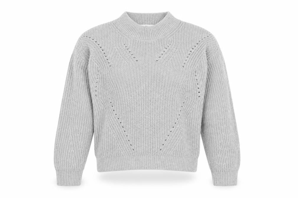 H&M Teens Grey Mock Neck Chunky Knit Pullover Jumper Size 14