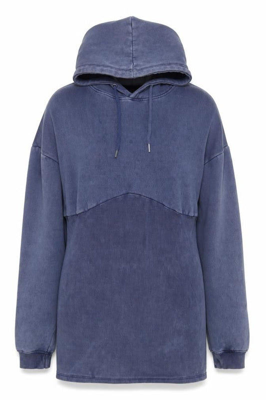 PrettyLittleThing Women Blue Pullover Hoodie UK 16 Cotton Blend