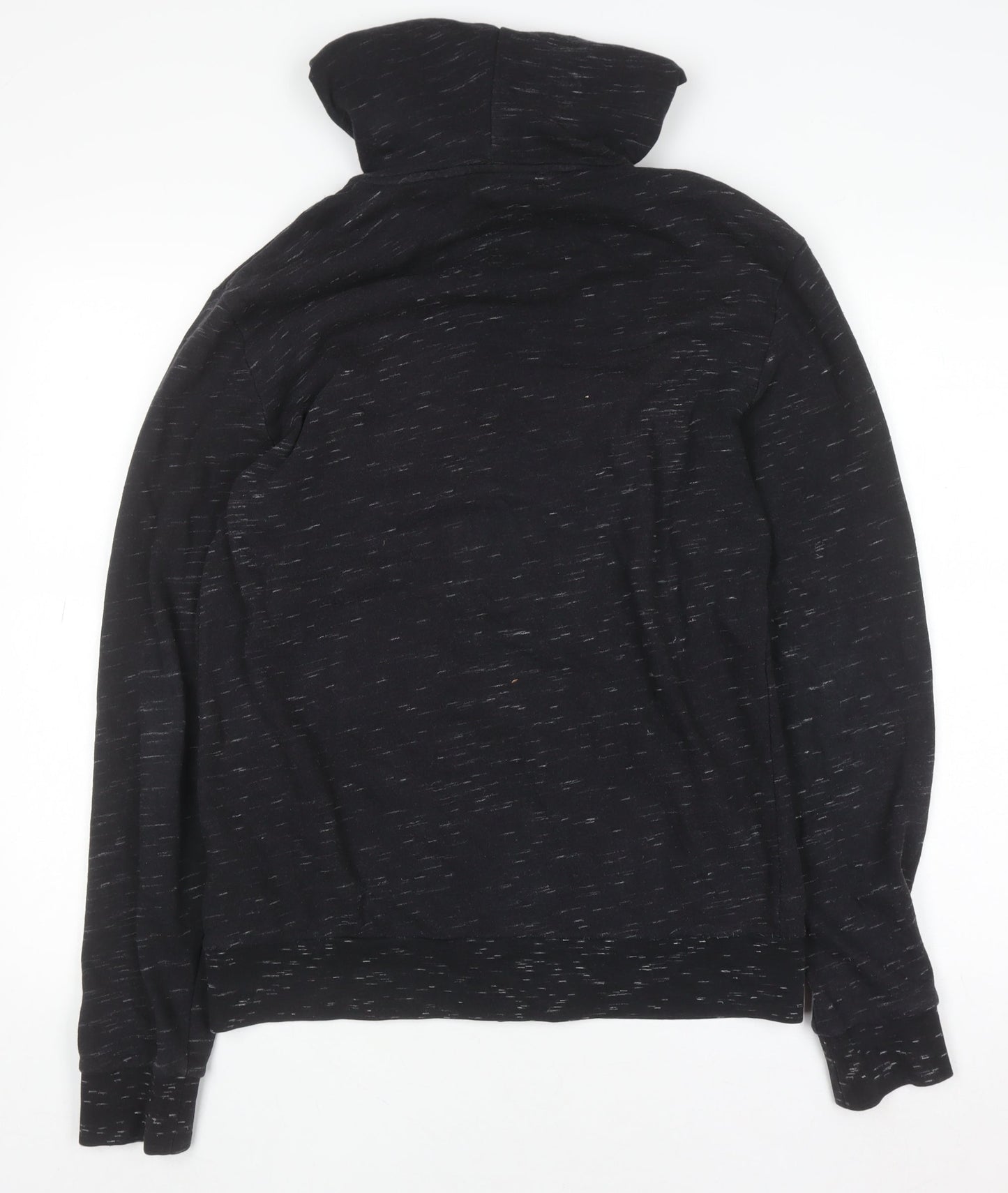 H&M Mens Black Full Zip Hoodie Size S Regular Fit Cotton Blend