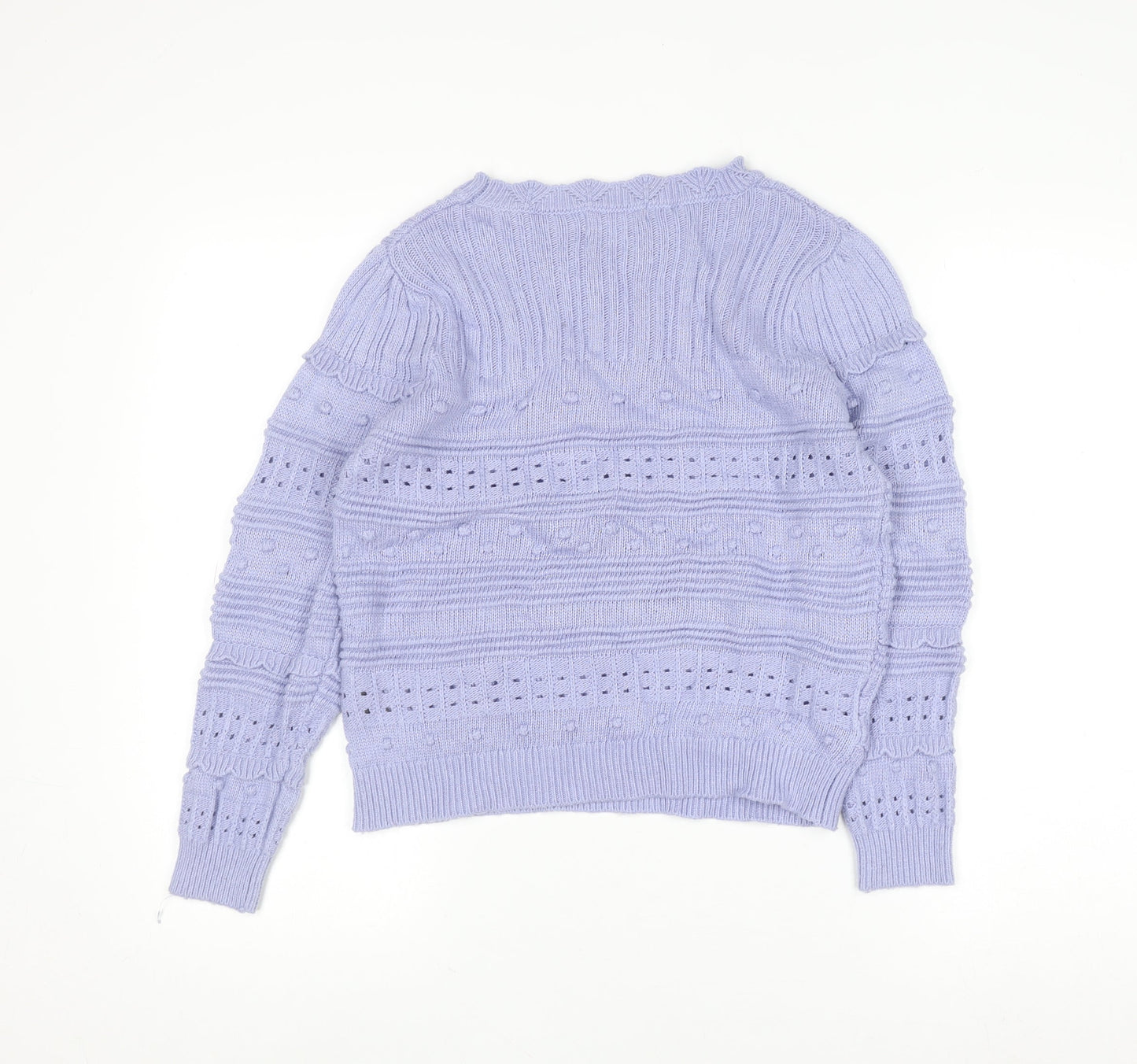 Monsoon Women Purple Knit Crew Neck Long Sleeve Jumper S