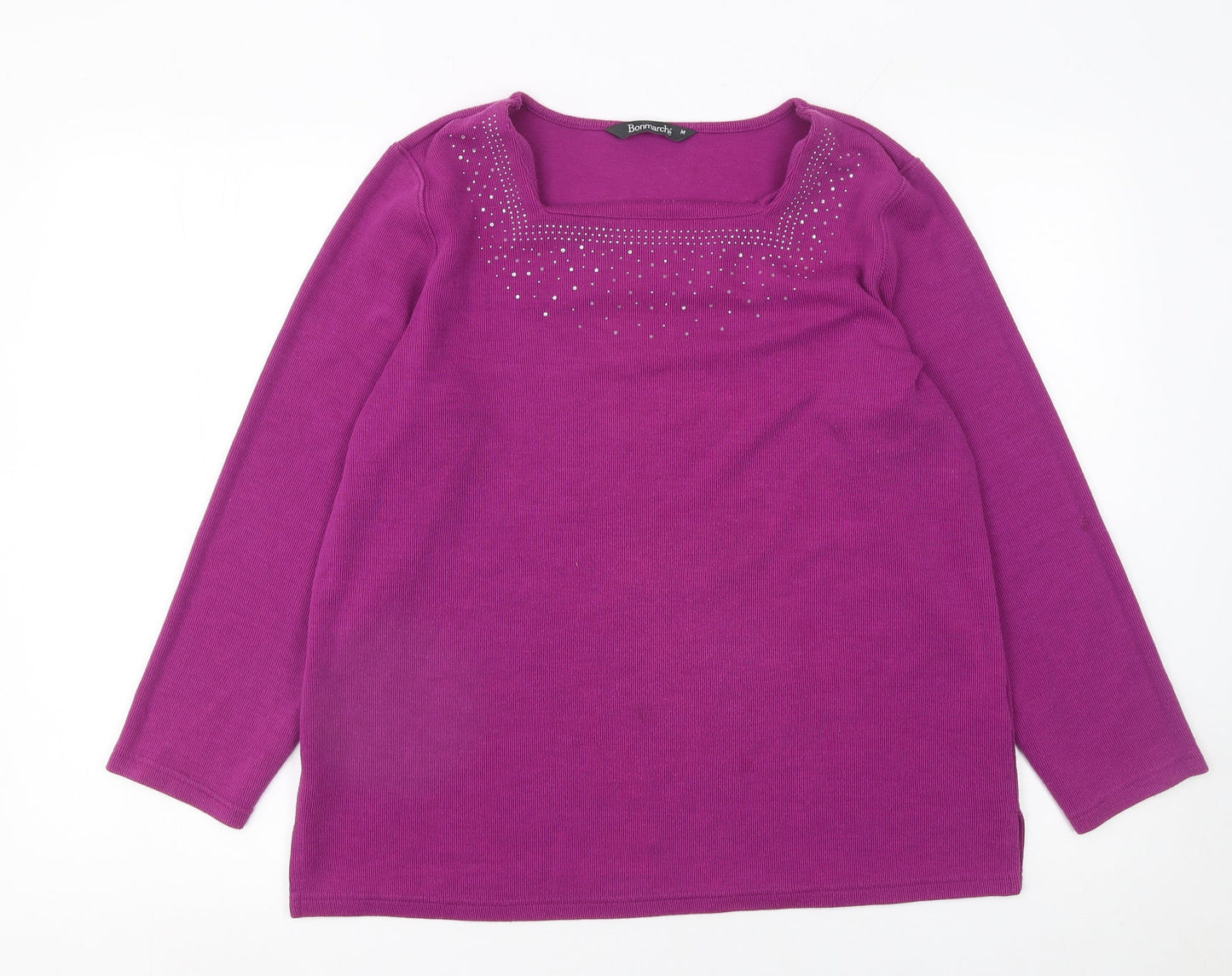Bonmarché Women's Purple Rhinestone Pullover Jumper Size M