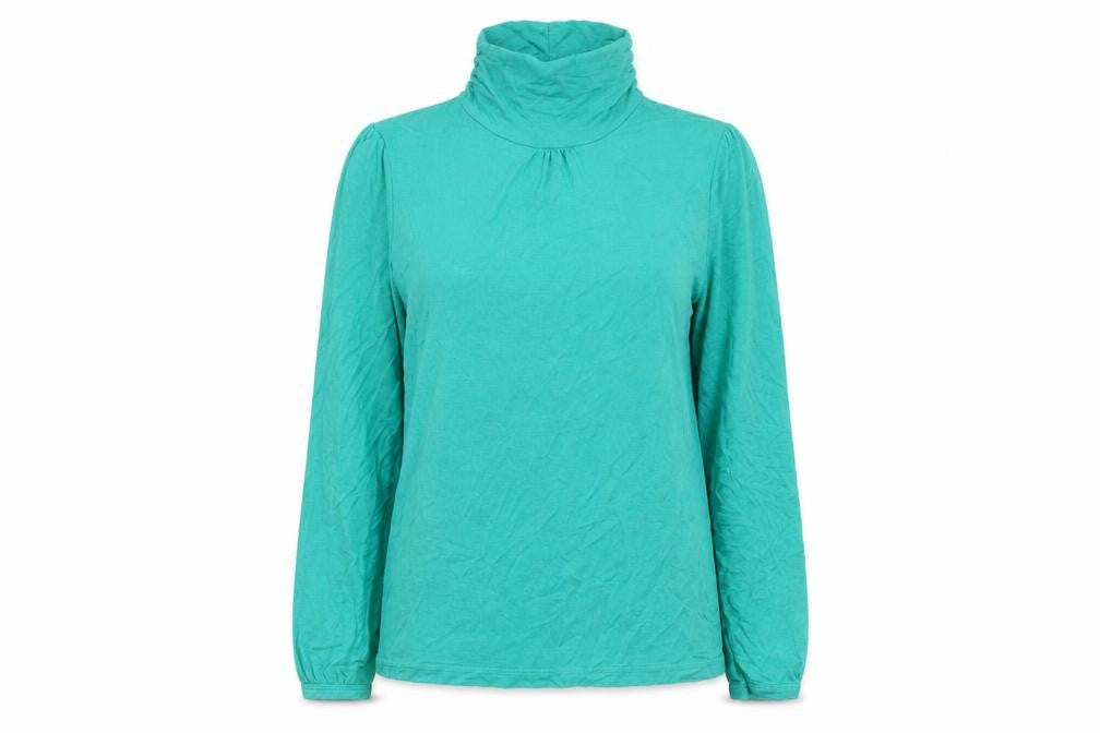 Klass Collection Womens Green Roll Neck Long Sleeve Jersey Top M