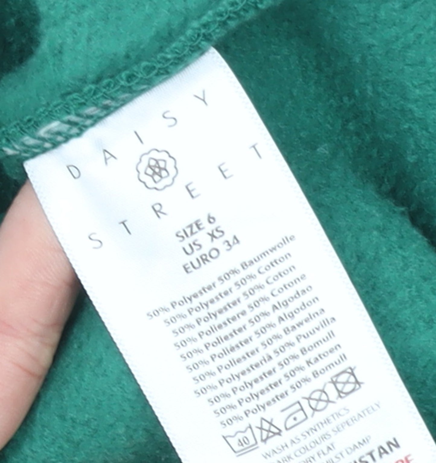 Daisy Street Womens Green Los Angeles Sweatshirt Size 6 Cotton Blend