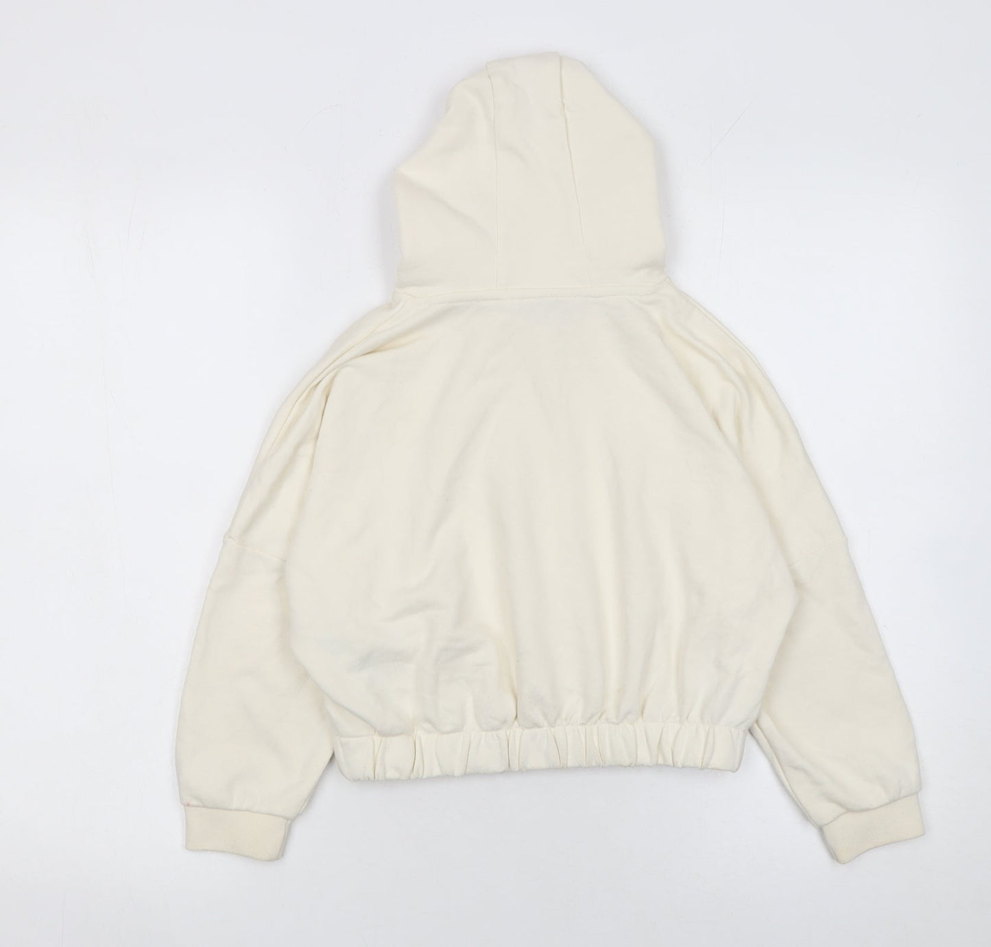 U.S. Polo Assn. Girls Ivory Hoodie 7-8 Years Pullover Cotton Blend Logo Sweatshirt