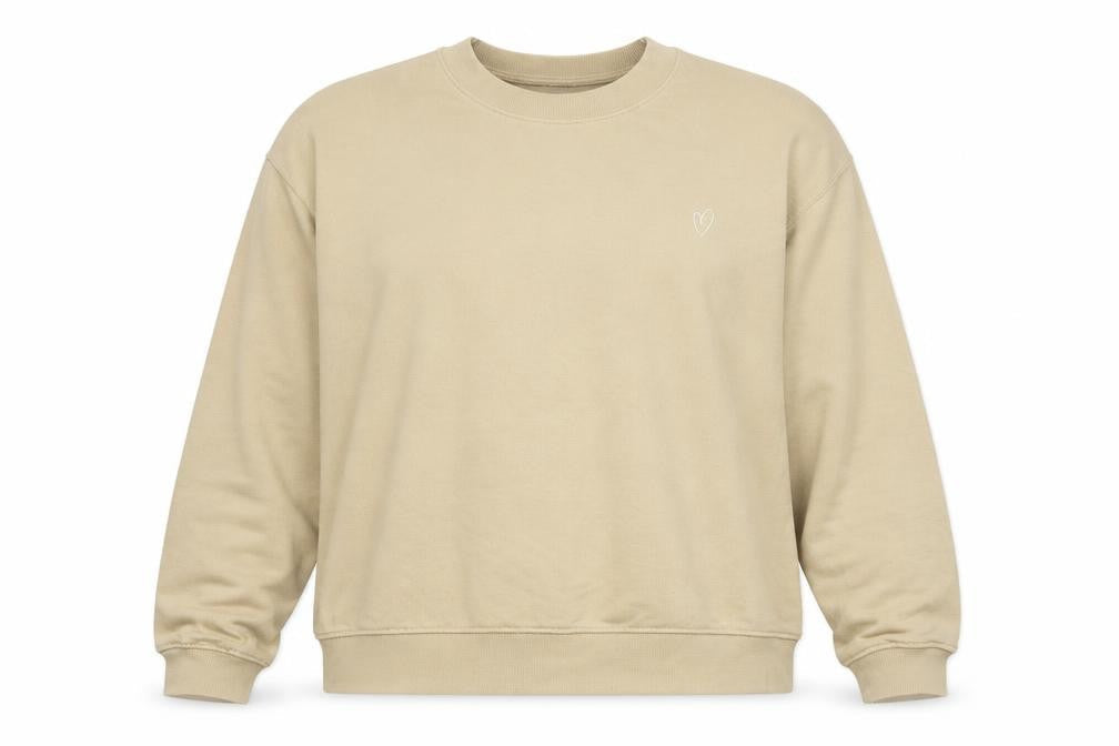 H&M Divided Women Beige Crew Neck Pullover Sweatshirt Medium