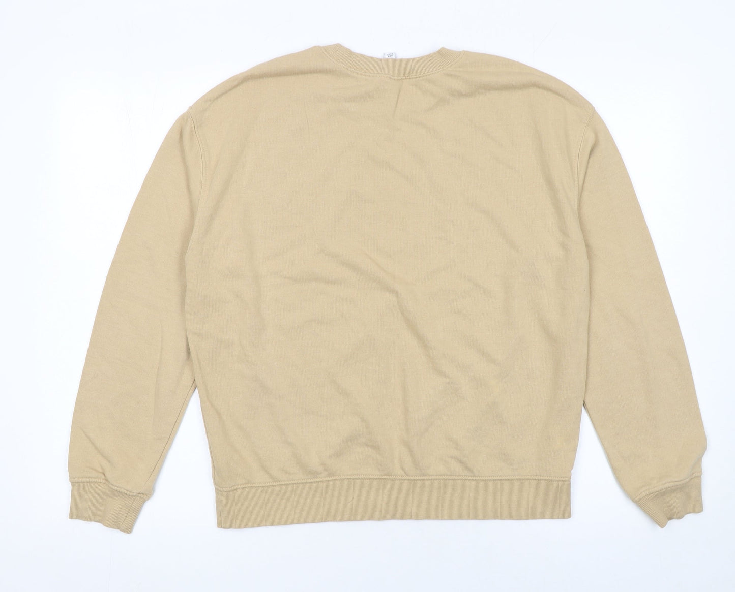 H&M Divided Women Beige Crew Neck Pullover Sweatshirt Medium