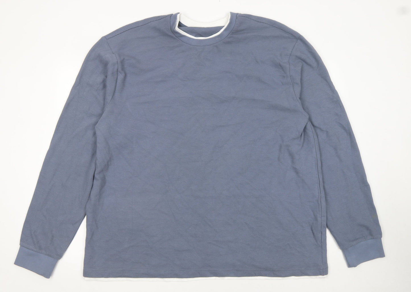 NEXT Mens Blue Cotton Crew Neck Long Sleeve Pullover Jumper 2XL