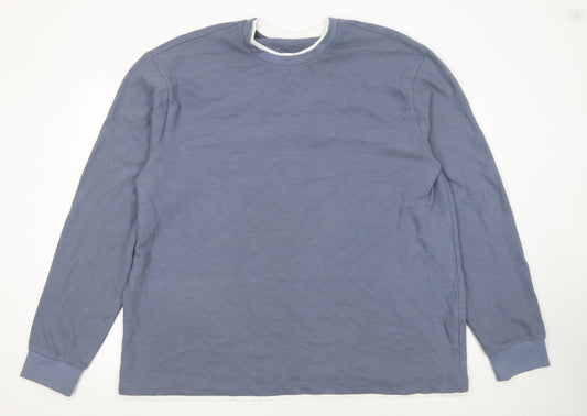 NEXT Mens Blue Cotton Crew Neck Long Sleeve Pullover Jumper 2XL