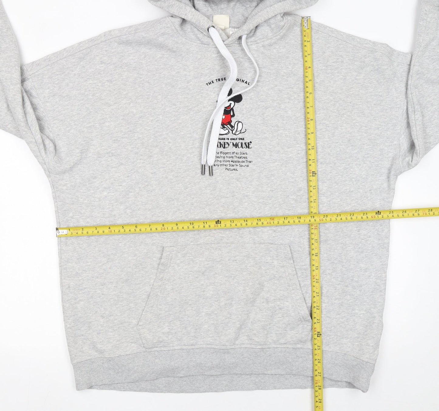 Disney Women Grey Mickey Mouse Pullover Hoodie Size Small